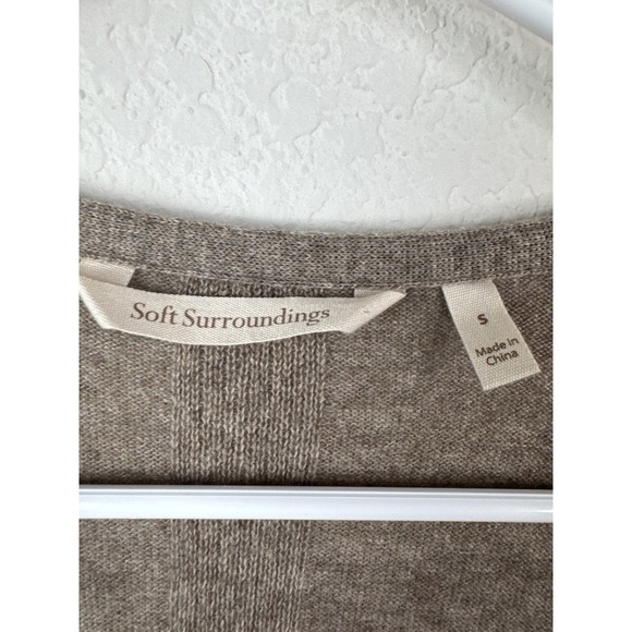 Soft Surroundings 100% Cashmere Open Front Drape Cardigan Women's S Quiet Luxury - Picture 3 of 5